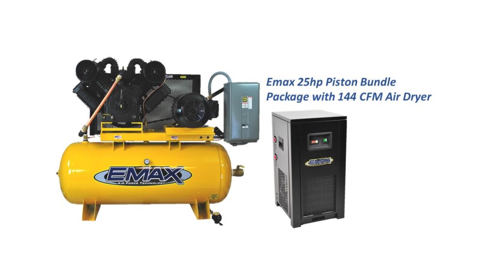 EMAX 25 HP Air Compressor, 2 Stage, 3 Phase,120 Gallon with Refrigerated Air Dryer Bundle-EP25H120V3PKG Air Compressor EMAX Freedom Shop Equipment EMAX 25 HP Air Compressor, 2 Stage, 3 Phase,120 Gallon with Refrigerated Air Dryer Bundle-EP25H120V3PKG