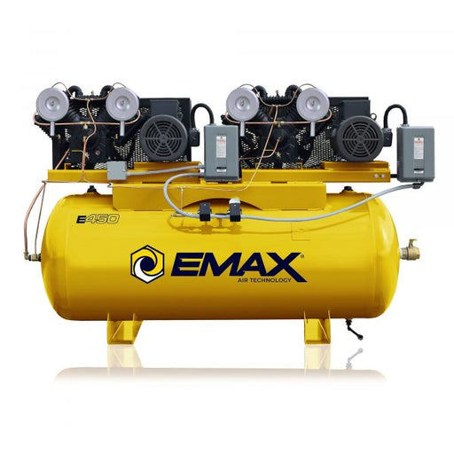 EMAX DUPLEX 7.5HP V4 62CFM 3 Phase 2-Stage 120 Gal. Horizontal Stationary Electric Air Compressor-W/ Pressure Lube Pump , Isolator Pads, Belt Tensioner, Auto Drain, alternating switch, w/115CFM Refrigerated Air Dryer  EP07D120V3PKG Air Compressor EMAX Freedom Shop Equipment EMAX DUPLEX 7.5HP V4 62CFM 3 Phase 2-Stage 120 Gal. Horizontal Stationary Electric Air Compressor-W/ Pressure Lube Pump , Isolator Pads, Belt Tensioner, Auto Drain, alternating switch, w/115CFM Refrigerated Air Dryer  EP07D120V3PKG