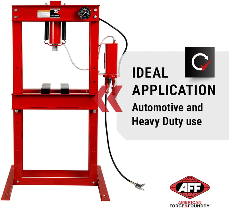 American Fordge & Foundry 834 35 Ton Hydraulic Shop Press - Heavy Duty
