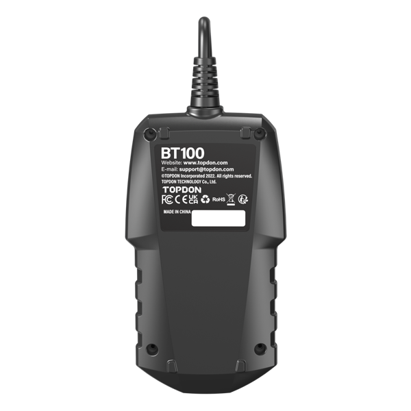 TOPDON BT100 12V Battery Tester – Load & Cranking Test, 100-2000 CCA, AGM/Flooded/Gel/EFB