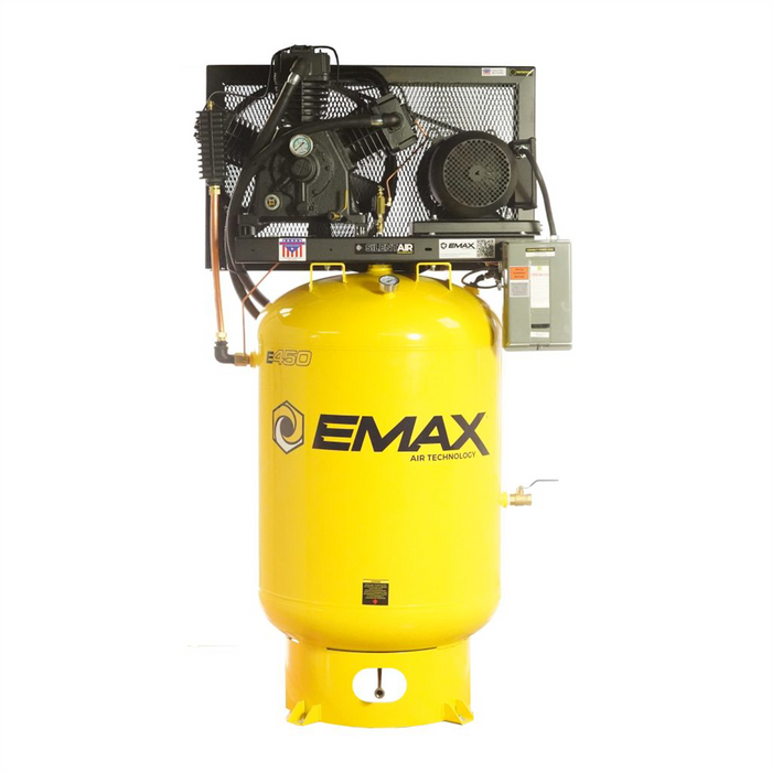 EMAX Silent Industrial Plus 10 HP 1-Phase 120 gal. Vertical Compressor with 58 CFM Dryer Bundle-With Pressure Lube Pump - ESP10V120V1PK Air Compressor EMAX Freedom Shop Equipment EMAX Silent Industrial Plus 10 HP 1-Phase 120 gal. Vertical Compressor with 58 CFM Dryer Bundle-With Pressure Lube Pump - ESP10V120V1PK