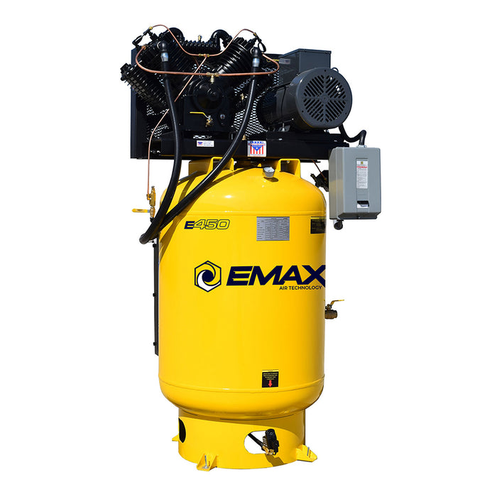 EMAX Premium 7.5 HP 1 PH 120 GALLON VERTICAL WITH AIR SILENCER-With Pressure Lube Pump - ESP07V120V1 Air Compressor EMAX Freedom Shop Equipment EMAX Premium 7.5 HP 1 PH 120 GALLON VERTICAL WITH AIR SILENCER-With Pressure Lube Pump - ESP07V120V1