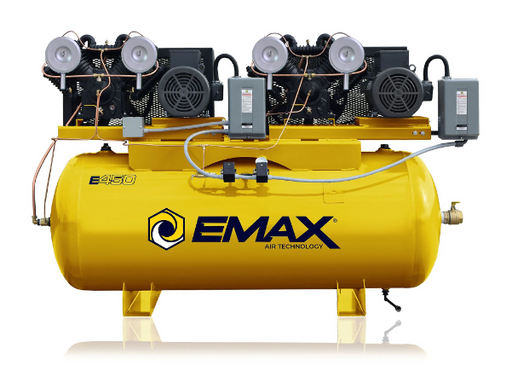 EMAX Silent Horizontal Dual Piston Air Compressor, 10HP, 120 Gal, 230/460 Volts, Model# ESP10D120V3 Air Compressor EMAX Freedom Shop Equipment EMAX Silent Horizontal Dual Piston Air Compressor, 10HP, 120 Gal, 230/460 Volts, Model# ESP10D120V3