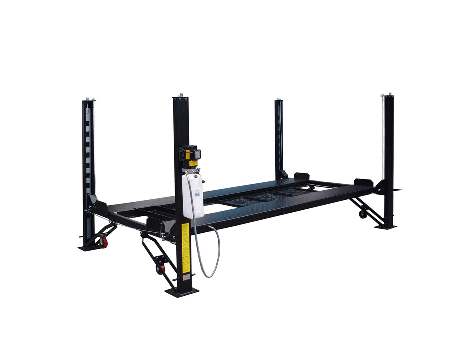 Tuxedo - 8,000 lb Deluxe Storage Lift Extended Length / Height - Poly casters, drip trays, jack tray - FP8K-DX-XLT Lift - Four Post Tuxedo Freedom Shop Equipment Tuxedo - 8,000 lb Deluxe Storage Lift Extended Length / Height - Poly casters, drip trays, jack tray - FP8K-DX-XLT