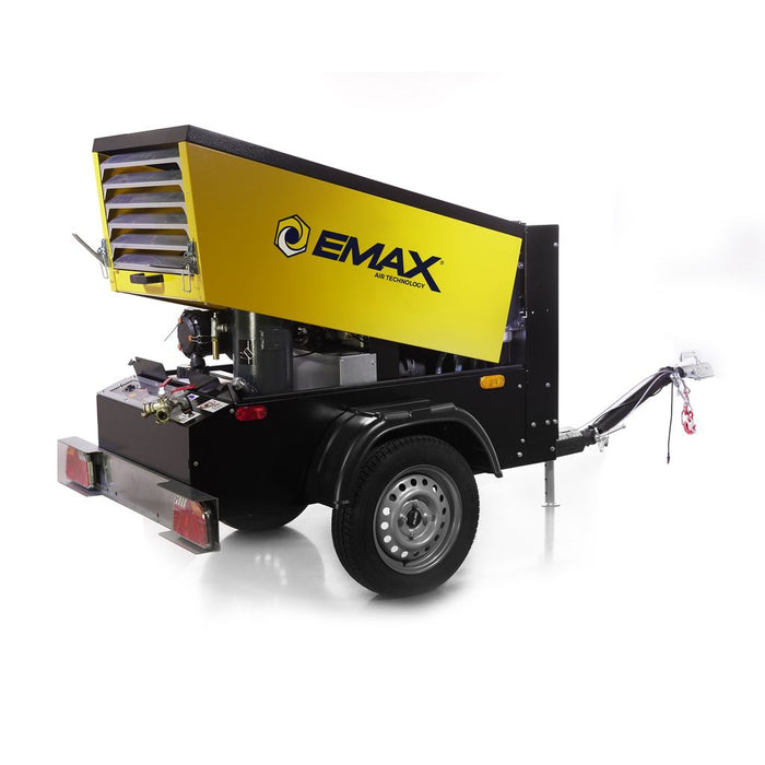 EMAX 24-HP Trailer Mounted Diesel Rotary Screw Air Compressor (115 CFM) EDS115TR Air Compressor EMAX Freedom Shop Equipment EMAX 24-HP Trailer Mounted Diesel Rotary Screw Air Compressor (115 CFM) EDS115TR