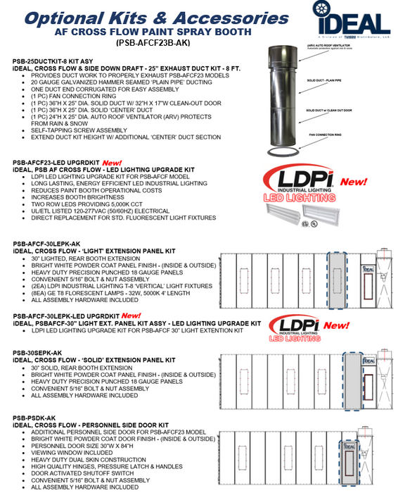 iDEAL ‘A-Frame’ Cross Flow Paint Spray Booth PSB-AFCF23B-3PH-230V-AK