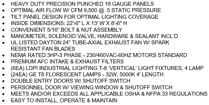 iDEAL ‘A-Frame’ Cross Flow Paint Spray Booth PSB-AFCF23B-3PH-230V-AK