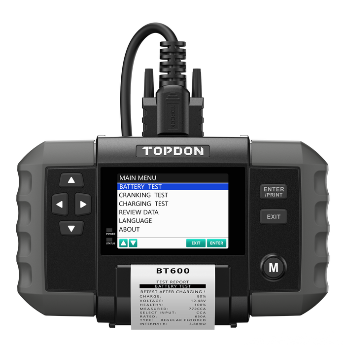 TOPDON BT600 Car Battery Tester 12V , 12V/24V  TOPDON Freedom Shop Equipment 