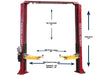 Launch 9,000 lb Two Post Clear Floor - Asymmetric - RED - TLT240SC-R Lift - Two Post Launch Tech USA Freedom Shop Equipment Launch 9,000 lb Two Post Clear Floor - Asymmetric - RED - TLT240SC-R