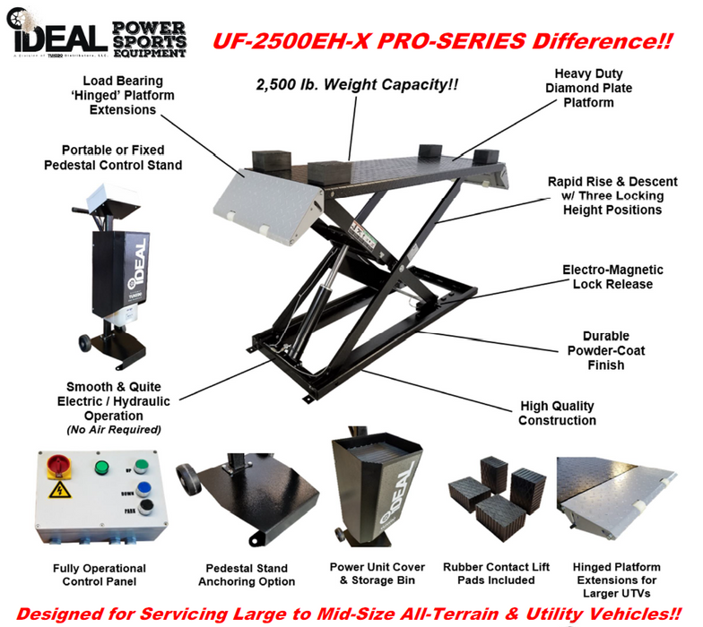 iDEAL UF-2500EH-X Pro Series UTV/ATV Frame Lift UF-2500EH-X-BLK