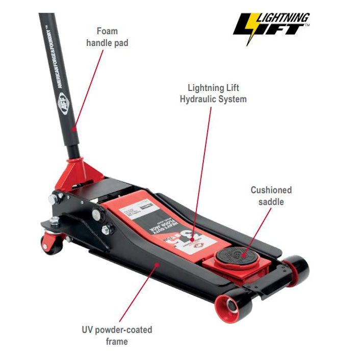 American Forge & Foundry 352HD 3.5-Ton Lightning Lift Floor Jack with Two-Piece Handle Jack - Floor American Forge & Foundry Freedom Shop Equipment 