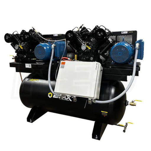 EMAX NEMA Compliant Weather Resistant DUPLEX Silent Air 7.5HP V4 62CFM 1- Phase 2-Stage 120 Gal. Horizontal Stationary Electric Air Compressor-W/ Pressure Lube Pump , Isolator Pads, Belt Tensioner, Auto Drain, alternating switch  EP07DW120V1  EMAX Freedom Shop Equipment EMAX NEMA Compliant Weather Resistant DUPLEX Silent Air 7.5HP V4 62CFM 1- Phase 2-Stage 120 Gal. Horizontal Stationary Electric Air Compressor-W/ Pressure Lube Pump , Isolator Pads, Belt Tensioner, Auto Drain, alternating switch  EP07DW120V1