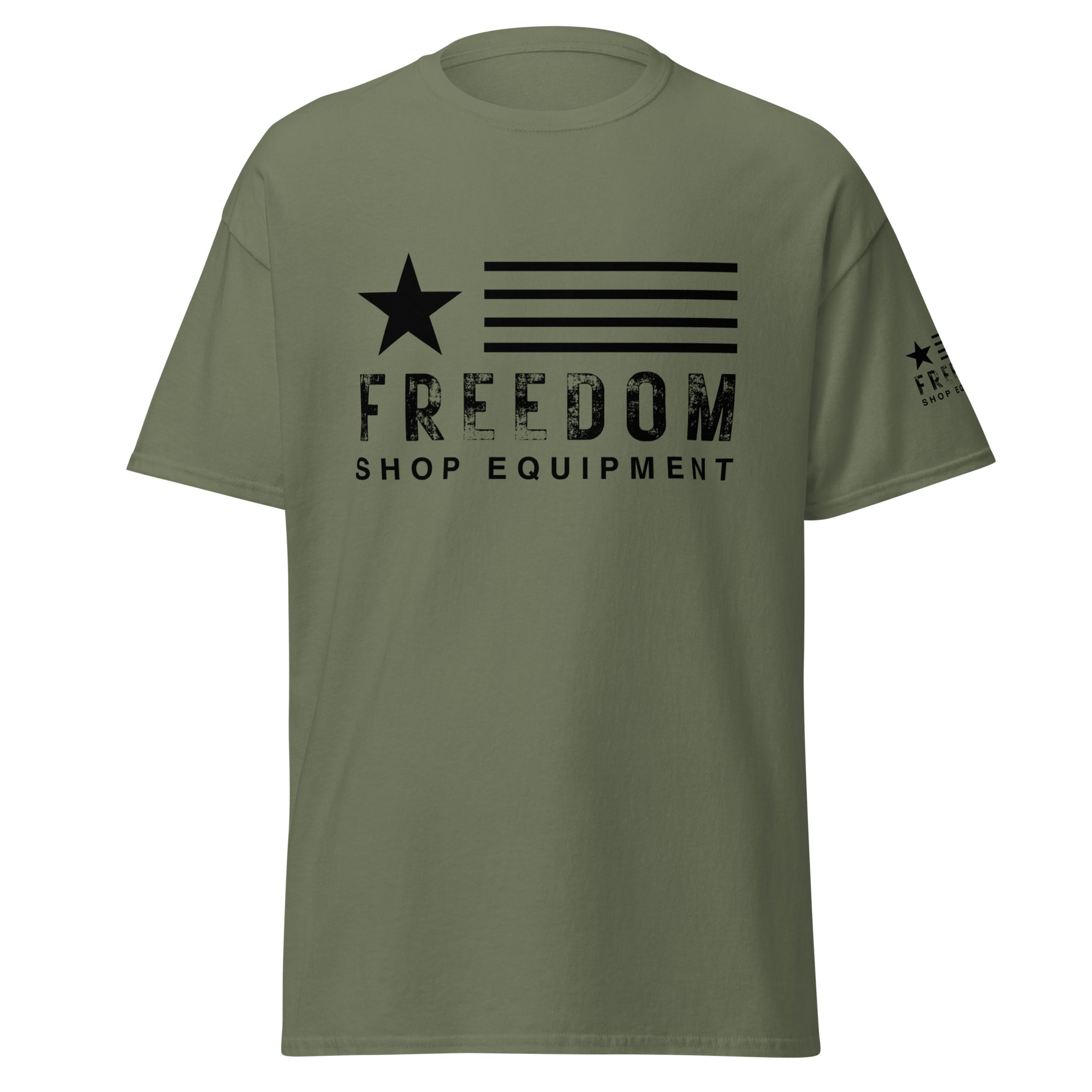Freedom Shop Equipment distressed logo men's classic tee