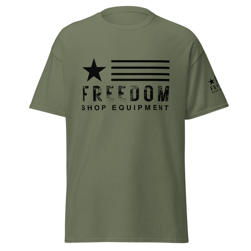 Freedom Shop Equipment Distressed logo Men's classic tee T-shirt Freedom Shop Equipment Freedom Shop Equipment Freedom Shop Equipment Distressed logo Men's classic tee