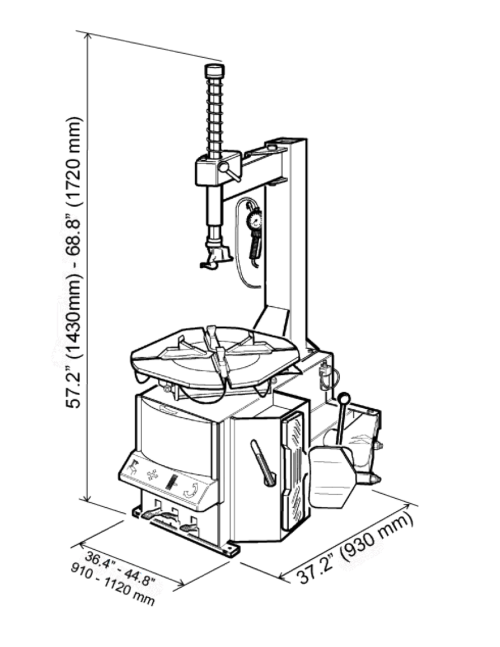 CEMB SM825EVOAIRPA AIR Air Powered Swing Arm Tire Changer Tire Changer CEMB Freedom Shop Equipment CEMB SM825EVOAIRPA AIR Air Powered Swing Arm Tire Changer